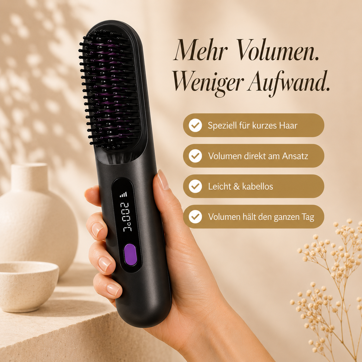 Lunvé Heat Brush | Mehr Volumen für kurzes Haar