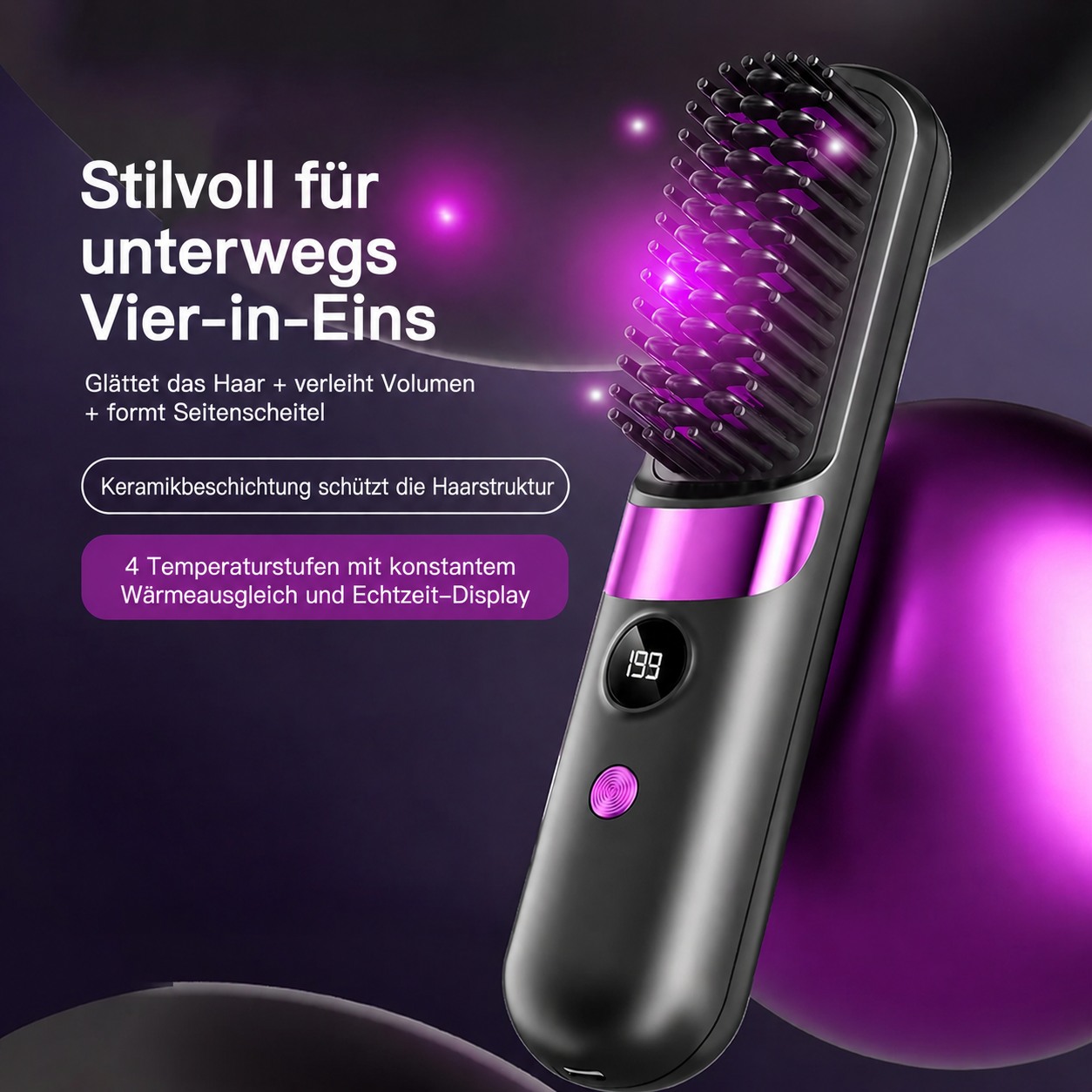 Lunvé Heat Brush | Kabellose Glättbürste
