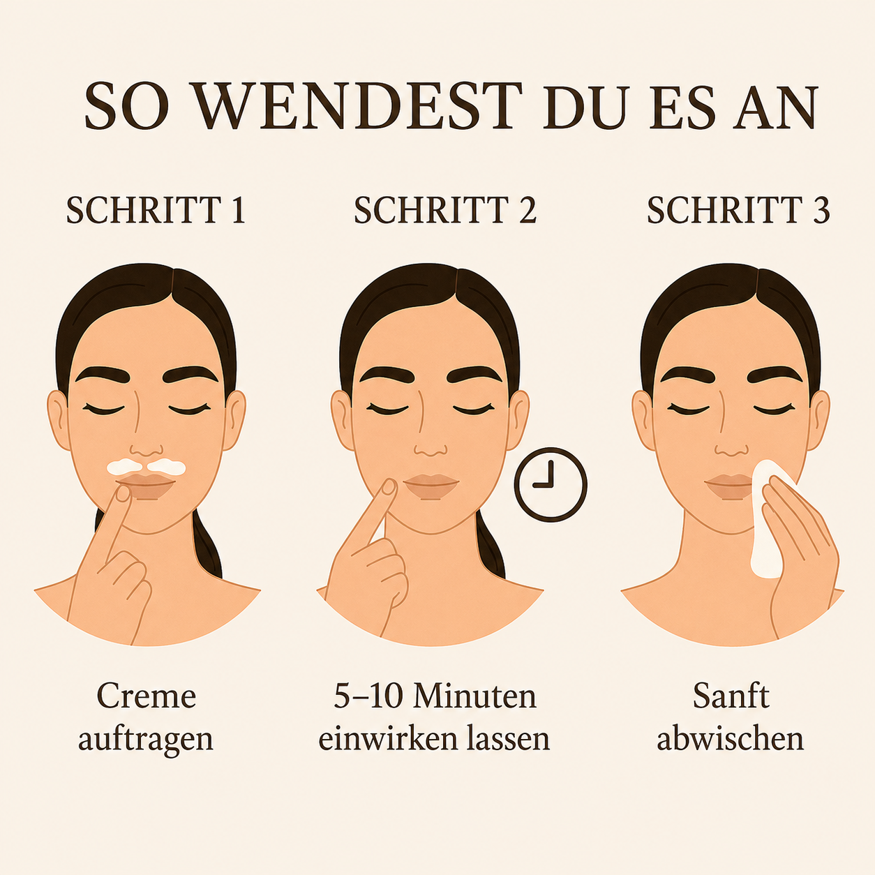 Lunvé Soft Touch | Gesichts-Enthaarungscreme für empfindliche Haut